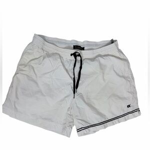 DANWARD WHITE ELASTICATED SWIM SHORT SIZE MEDIUM